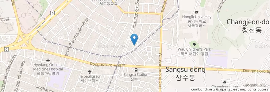 Mapa de ubicacion de Extreme Coffee en Zuid-Korea, Seoel, 마포구, 서교동.