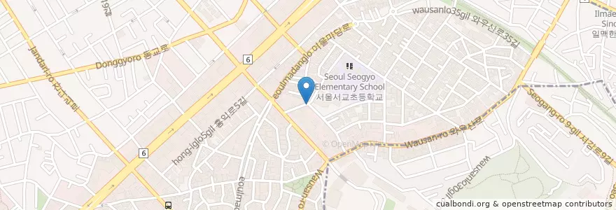 Mapa de ubicacion de Ediya Coffee en 韩国/南韓, 首尔, 麻浦區, 서교동.