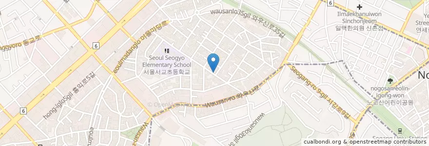 Mapa de ubicacion de 라망두스 en Korea Selatan, 서울, 마포구, 서교동.