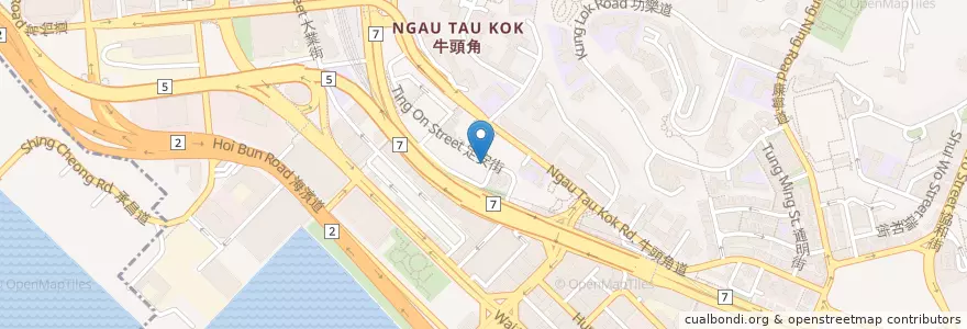 Mapa de ubicacion de 香港神的教會聚會處 en Çin, Guangdong, Hong Kong, Kowloon, Yeni Bölgeler, 觀塘區 Kwun Tong District.