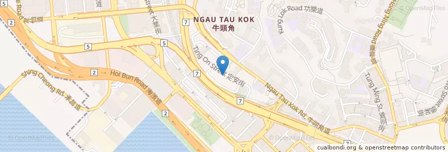 Mapa de ubicacion de Space Cafe & Kitchen en 中国, 広東省, 香港, 九龍, 新界, 觀塘區 Kwun Tong District.