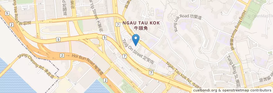Mapa de ubicacion de 紅蟻泰國菜 Mod Daeng Thai Kitchen en China, Guangdong, Hong Kong, Kowloon, Wilayah Baru, 觀塘區 Kwun Tong District.