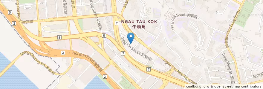 Mapa de ubicacion de 有口福 Delicious en China, Cantão, Hong Kong, Kowloon, Novos Territórios, 觀塘區 Kwun Tong District.