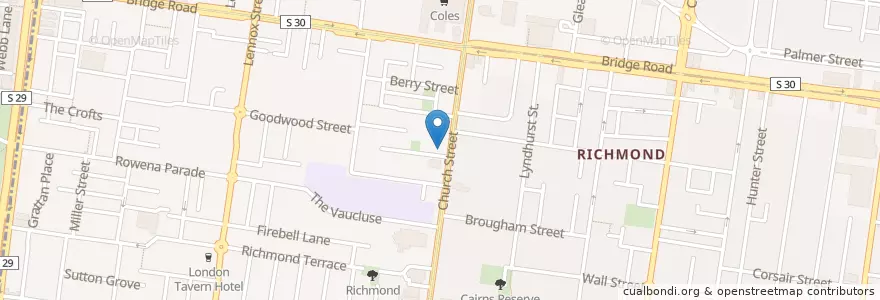 Mapa de ubicacion de Church Street Medical Centre en Australie, Victoria, City Of Yarra.
