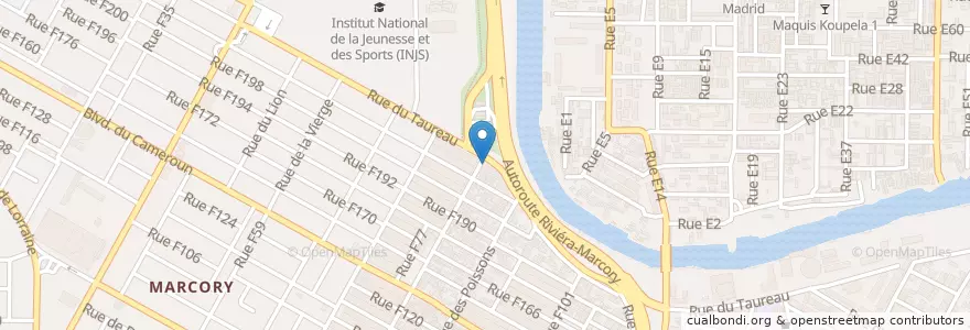Mapa de ubicacion de Pharmacie de l'INJS en ساحل العاج, أبيدجان, Marcory.