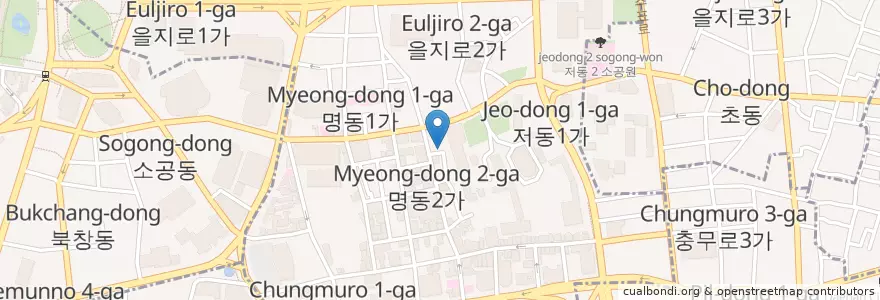 Mapa de ubicacion de Vicolo en Südkorea, Seoul, 명동.