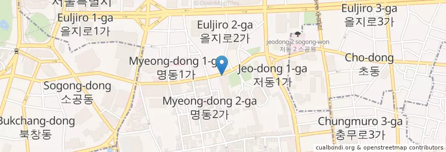 Mapa de ubicacion de Starbucks en 대한민국, 서울, 명동.