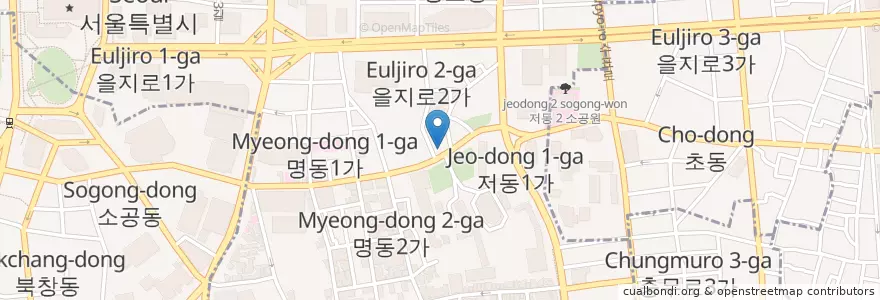 Mapa de ubicacion de 커피빈 en Zuid-Korea, Seoel, 명동.