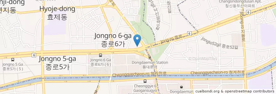Mapa de ubicacion de Cafe 275 en 韩国/南韓, 首尔, 종로5·6가동.