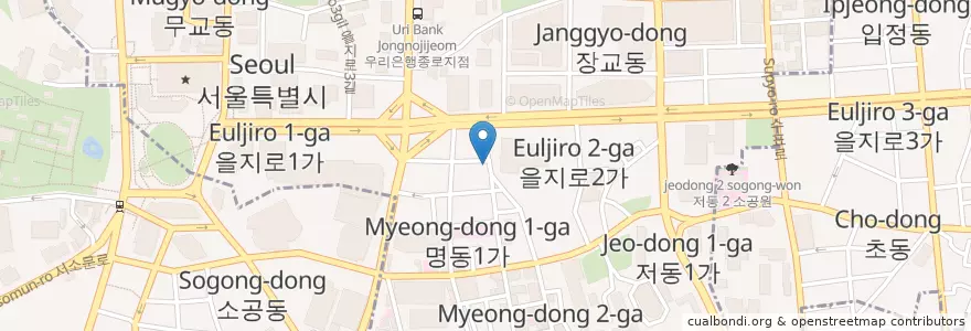 Mapa de ubicacion de Mos Burger en Corea Del Sud, Seul, 명동.