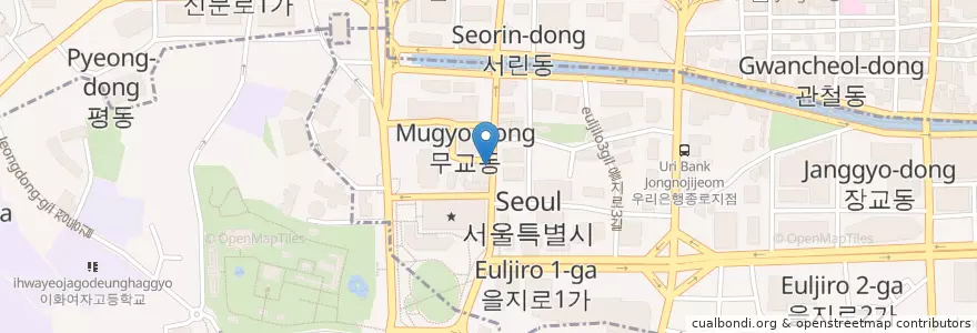 Mapa de ubicacion de Burger King en کره جنوبی, سئول, 명동.