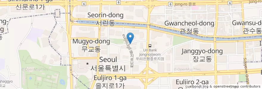 Mapa de ubicacion de Ediya Coffee en Corea Del Sud, Seul, 명동.