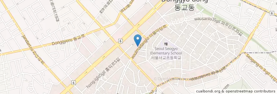 Mapa de ubicacion de Komans en Corea Del Sud, Seul, 마포구, 서교동.