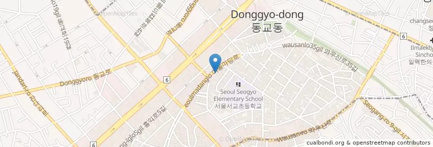Mapa de ubicacion de Tiger Sugar en Corée Du Sud, Séoul, 마포구, 서교동.