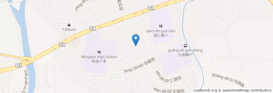 Mapa de ubicacion de 停三停車場 en Taiwan, Taichung, Distretto Di Wuri.
