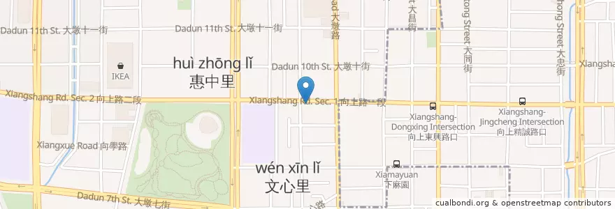 Mapa de ubicacion de 幸福家園燒餅豆花 en 台湾, 台中市, 南屯区.