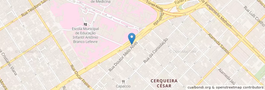 Mapa de ubicacion de Bar e Restaurante Chave de Ouro en البَرَازِيل, المنطقة الجنوبية الشرقية, ساو باولو, Região Geográfica Intermediária De São Paulo, Região Metropolitana De São Paulo, Região Imediata De São Paulo, ساو باولو.