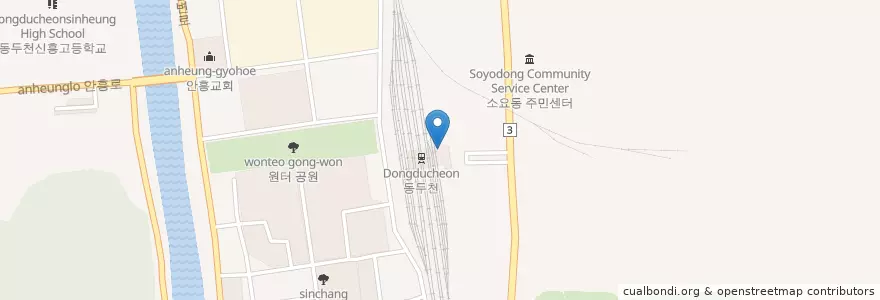 Mapa de ubicacion de 동두천역 공중전화(옥내) en Zuid-Korea, Gyeonggi-Do, 동두천시.