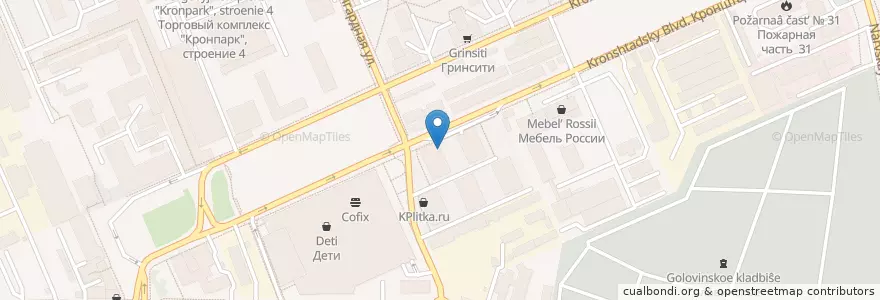 Mapa de ubicacion de Капсула en 러시아, Центральный Федеральный Округ, Москва, Северный Административный Округ, Головинский Район.