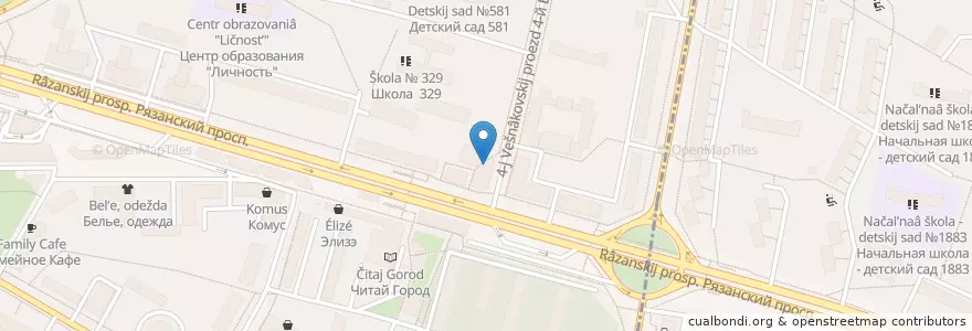 Mapa de ubicacion de Cofix en روسیه, Центральный Федеральный Округ, Москва, Юго-Восточный Административный Округ, Рязанский Район.