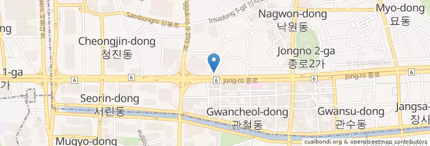 Mapa de ubicacion de Hunter's Mooooon en South Korea, Seoul, Jongno 1·2·3·4(Ilisamsa)-Ga-Dong.