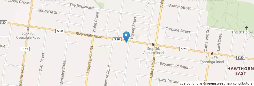 Mapa de ubicacion de Choi's en Avustralya, Victoria, City Of Boroondara.