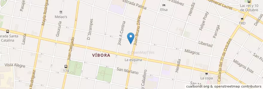 Mapa de ubicacion de 2da Victoria en Cuba, La Habana, Diez De Octubre.