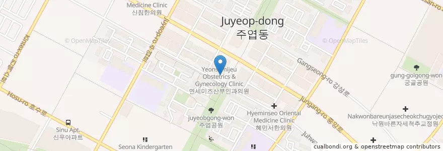 Mapa de ubicacion de 김밥나라 en Corea Del Sud, Gyeonggi, 고양시, 일산서구.