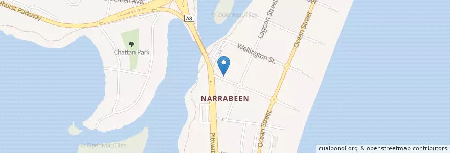 Mapa de ubicacion de Pharmacy Narrabeen en Australië, Nieuw-Zuid-Wales, Sydney, Northern Beaches Council.