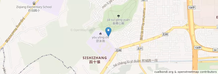 Mapa de ubicacion de 嘉慶里集會所 en 타이완, 신베이 시, 중허 구.