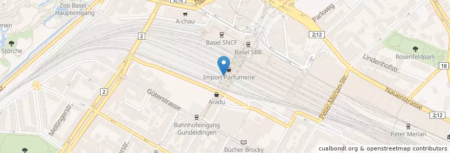 Mapa de ubicacion de Nordsee en Suiza, Basilea-Ciudad, Basilea.