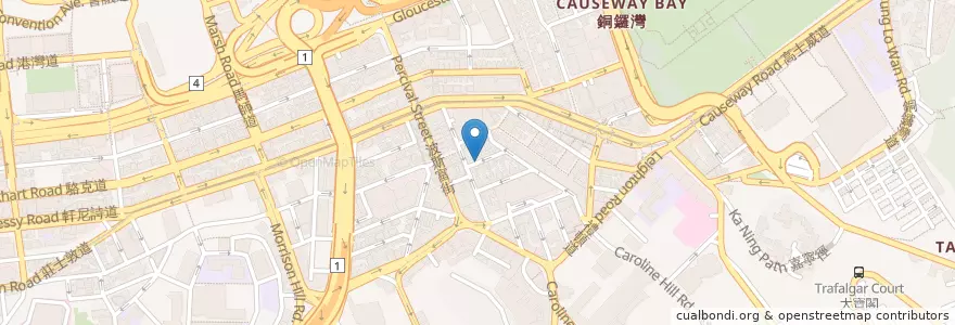 Mapa de ubicacion de 太平館餐廳 Tai Ping Koon Restaurant en China, Provincia De Cantón, Hong Kong, Isla De Hong Kong, Nuevos Territorios, 灣仔區 Wan Chai District.