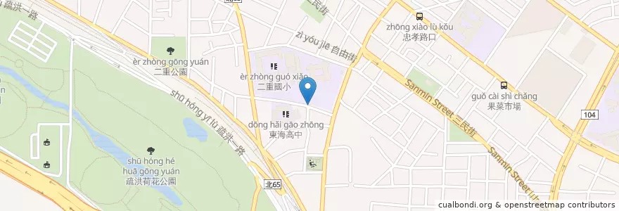 Mapa de ubicacion de 東海高中 en تايوان, تايبيه الجديدة.