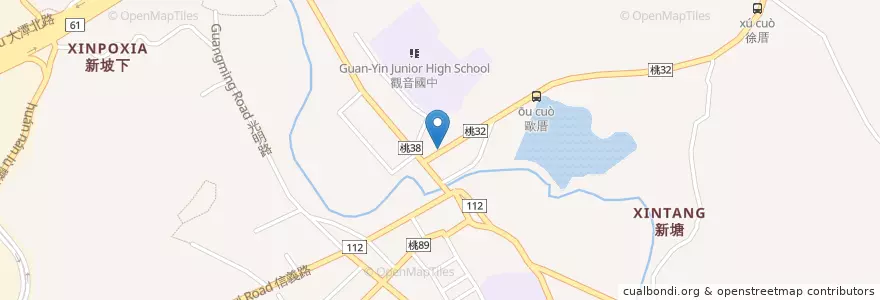 Mapa de ubicacion de 觀音中興停車場 en Taïwan, Taoyuan, 觀音區.