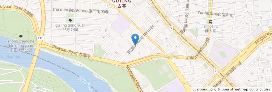 Mapa de ubicacion de Uni Café en 타이완, 신베이 시, 타이베이시, 중정 구.