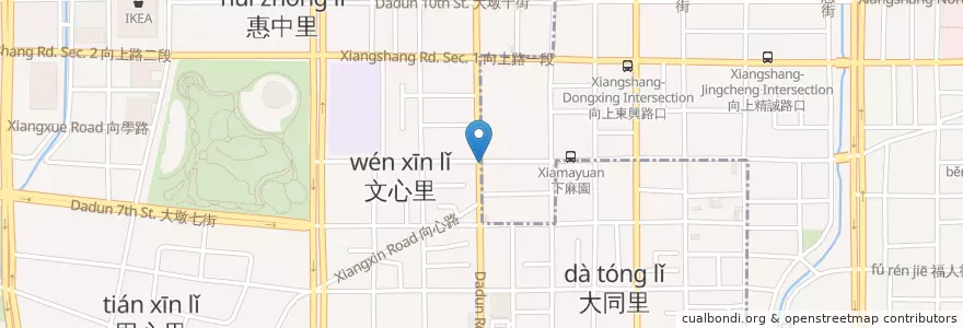 Mapa de ubicacion de 三峽老街蚵仔麵線 en Taiwán, Taichung, 南屯區.