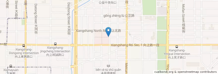 Mapa de ubicacion de 協力旺雞排 向上市場店 en Tayvan, Taichung, 西區.