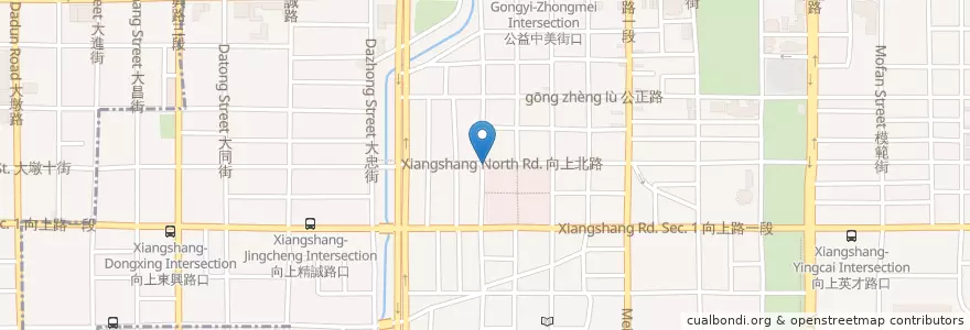 Mapa de ubicacion de 台南肉燥飯 en 타이완, 타이중 시, 시 구.