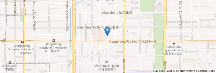 Mapa de ubicacion de 阿葉麵攤滷味 en Tayvan, Taichung, 西區.