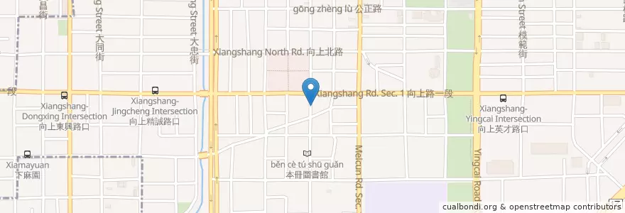 Mapa de ubicacion de 食再豆花、綠豆、薏仁湯 en 臺灣, 臺中市, 西區.