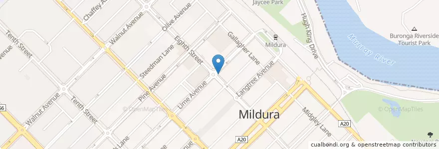 Mapa de ubicacion de BOM en オーストラリア, ビクトリア, Rural City Of Mildura.