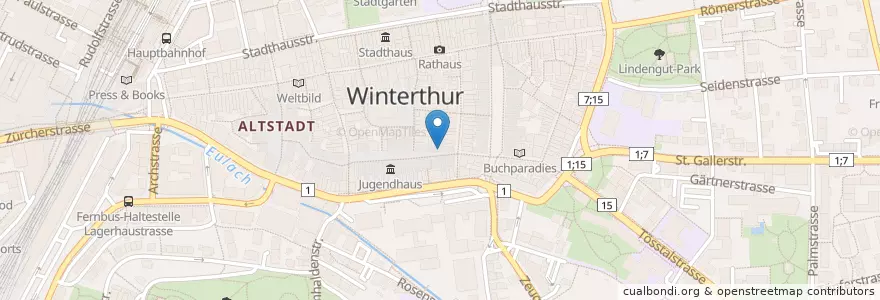 Mapa de ubicacion de T4 Steibi en İsviçre, Zürih, Bezirk Winterthur, Winterthur.