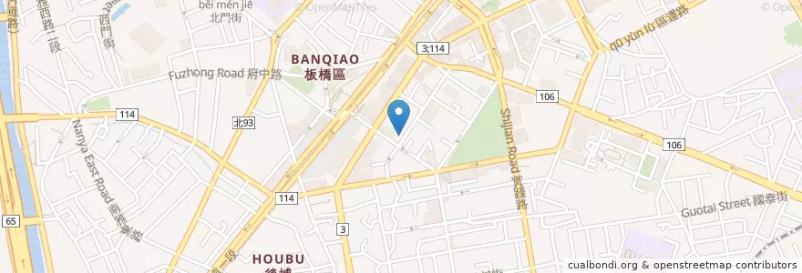 Mapa de ubicacion de 府中涼麵 en 台湾, 新北市, 板橋区.