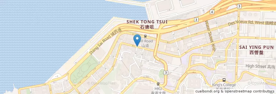 Mapa de ubicacion de 火鍋撚 en 중국, 광둥성, 홍콩, 홍콩섬, 신제, 中西區 Central And Western District.