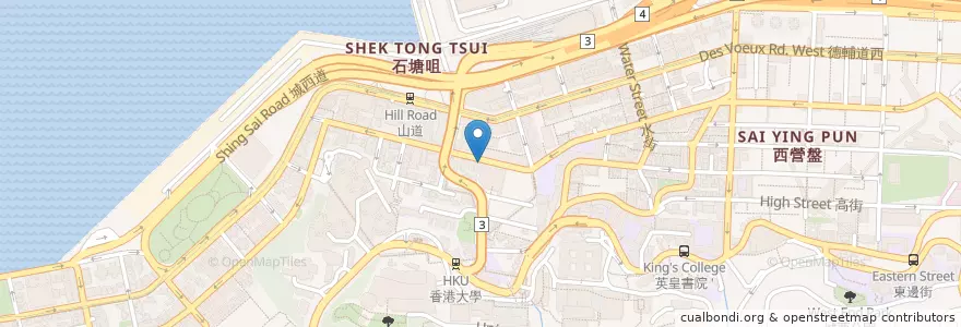 Mapa de ubicacion de 香港仔魚蛋王 en Chine, Guangdong, Hong Kong, Île De Hong Kong, Nouveaux Territoires, 中西區 Central And Western District.