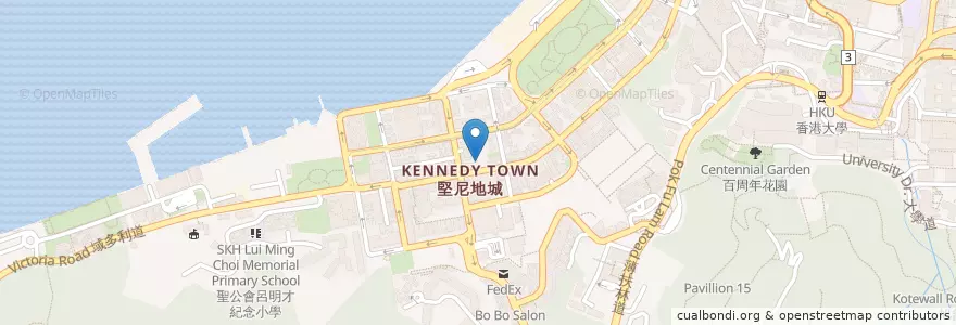 Mapa de ubicacion de 金寶大藥房 Kam Po Dispensary en China, Cantão, Hong Kong, Ilha De Hong Kong, Novos Territórios, 中西區 Central And Western District.
