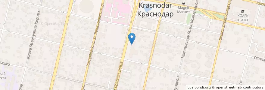 Mapa de ubicacion de Black Star Burger en روسيا, منطقة فيدرالية جنوبية, منطقة كراسنودار, Городской Округ Краснодар.