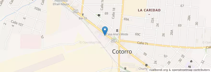 Mapa de ubicacion de Matilda en کوبا, La Habana, Cotorro.
