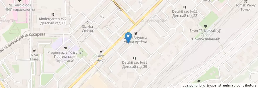 Mapa de ubicacion de Почтовое отделение № 12 en Rusia, Distrito Federal De Siberia, Tomsk, Томский Район, Городской Округ Томск.