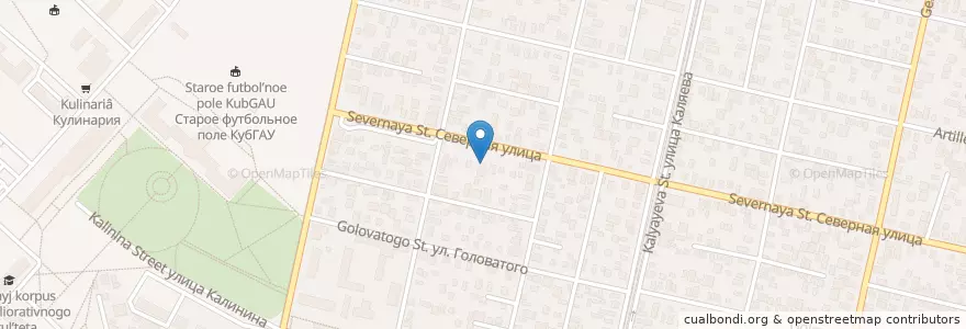 Mapa de ubicacion de Дом Русской Кухни en Russland, Föderationskreis Südrussland, Region Krasnodar, Городской Округ Краснодар.